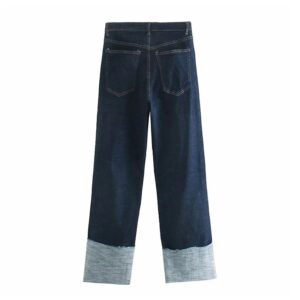 Fashion Straight Cuff Zipper Fly Long Cowboy Trousers - Image 2