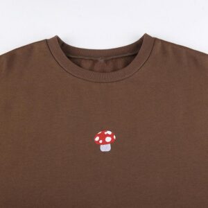 Fashion streetwear Small Mushroom Embroidery sweatshirt - Image 8