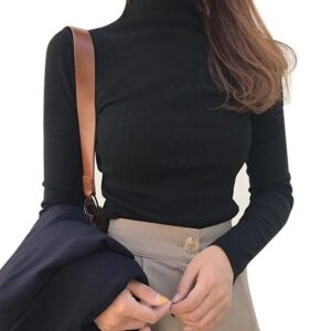 Long Sleeve Turtleneck Base T-shirts Slim Pullover - Image 2