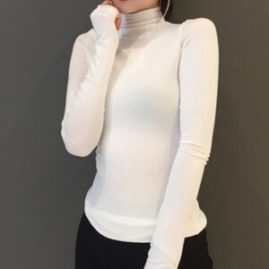 Long Sleeve Turtleneck Base T-shirts Slim Pullover - Image 4