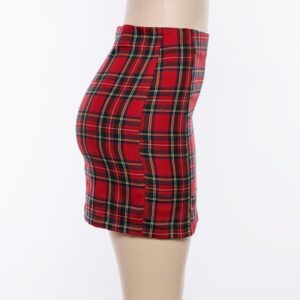 New Casual Plaid Slim High Waist Zipper Pencil Skirt - Image 5