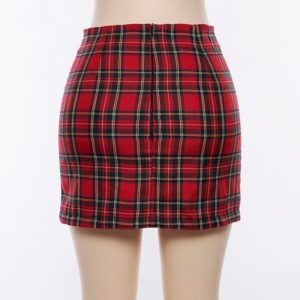 New Casual Plaid Slim High Waist Zipper Pencil Skirt - Image 4