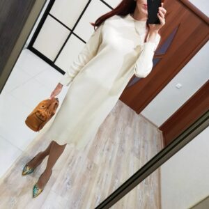 Oversized Long Straight Turtleneck Sweater Maxi Dress