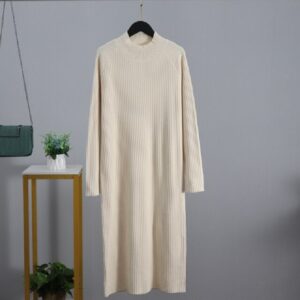 Oversized Long Straight Turtleneck Sweater Maxi Dress - Image 15