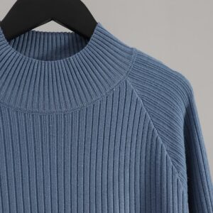 Oversized Long Straight Turtleneck Sweater Maxi Dress - Image 8