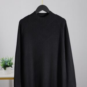 Oversized Long Straight Turtleneck Sweater Maxi Dress - Image 9