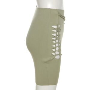 Solid Elastic High Waist Mini Skirt - Image 8