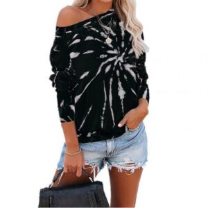 Tie Dye Print Hoodie Pullover O Neck Sweatshirts - Image 6