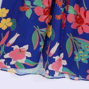 Vintage Floral Printed Sexy Midi A Line Dresses - Image 8