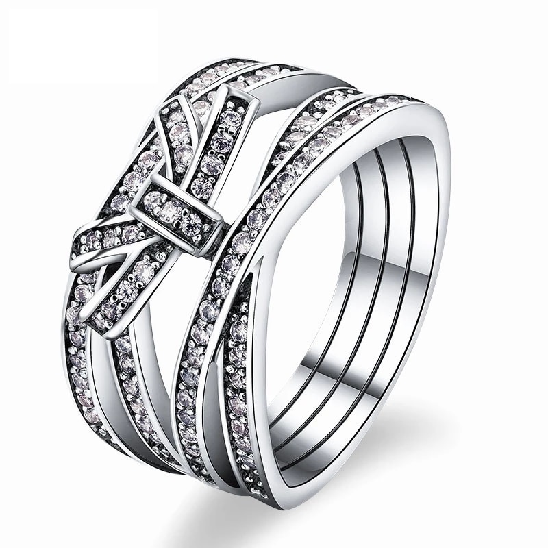 Fashion Premium Bow Zircon Ring