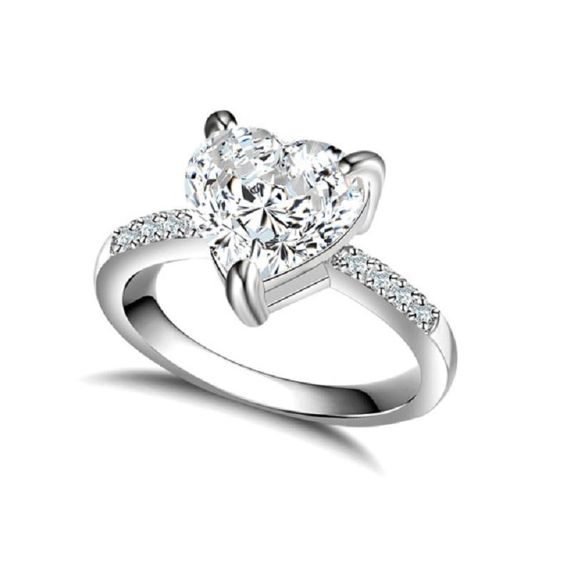 Heart Crystal Engagement Ring