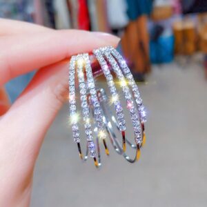 Multilayer Shining Crystal Circle Earrings - Image 6