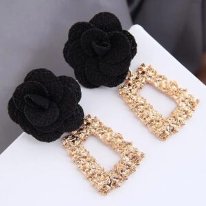 Vintage Big Metal Drop Dangle Earrings - Image 2