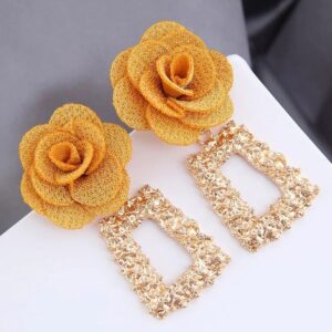 Vintage Big Metal Drop Dangle Earrings - Image 3