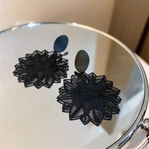 Vintage Forest Flower Big Hollow Pattern Earrings - Image 10