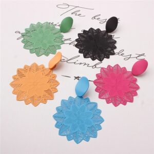 Vintage Forest Flower Big Hollow Pattern Earrings