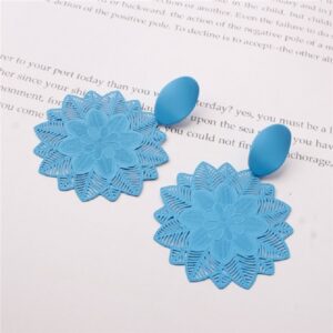 Vintage Forest Flower Big Hollow Pattern Earrings - Image 4