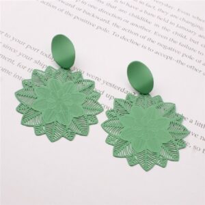 Vintage Forest Flower Big Hollow Pattern Earrings - Image 5