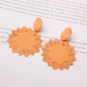 Vintage Forest Flower Big Hollow Pattern Earrings - Image 7