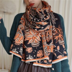 Casual Cashmere Horse Print Scarf - Image 3