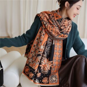 Casual Cashmere Horse Print Scarf