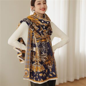 Casual Cashmere Horse Print Scarf - Image 2