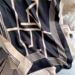 Casual Double Sided Print Thick Warm Scarf - Image 3