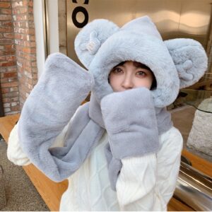 Casual Hat Gloves Set Thick Cashmere Scarf - Image 2