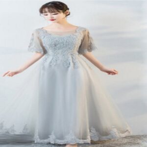 Elegant Half Sleeve Long cocktail Party Dress - Image 4