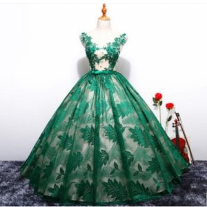 Fashionable Lace Beading Backless Formal Prom Banquet Gown