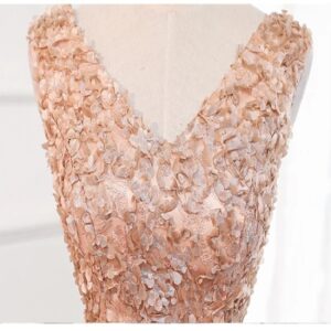 Short Lace V-Neck Bridesmaid Prom Party Dress - Image 2