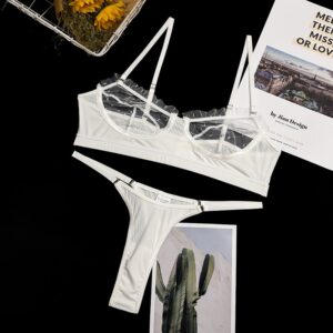 Floral Thin Transparent Bra Panty Set - Image 7