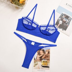 Floral Thin Transparent Bra Panty Set - Image 3