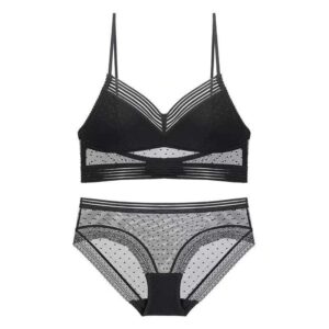 Triangle Cup No Steel Ring Lace Lightweight Bra Set - Image 13