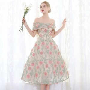 Elegant Off The Shoulder Prom Evening Party Dress - Image 2