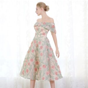 Elegant Off The Shoulder Prom Evening Party Dress - Image 3