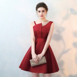Elegant Short Satin A Line Prom Party Dress