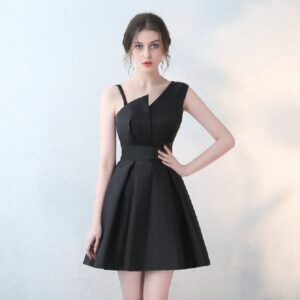 Elegant Short Satin A Line Prom Party Dress - Image 5
