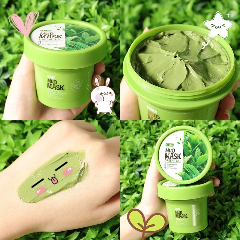Face Mask 100g Green Tea Ice Muscle Mud Mask Deep Cleansing Remove Blackheads And Shrink Pores Mask Facial Skin Care Products