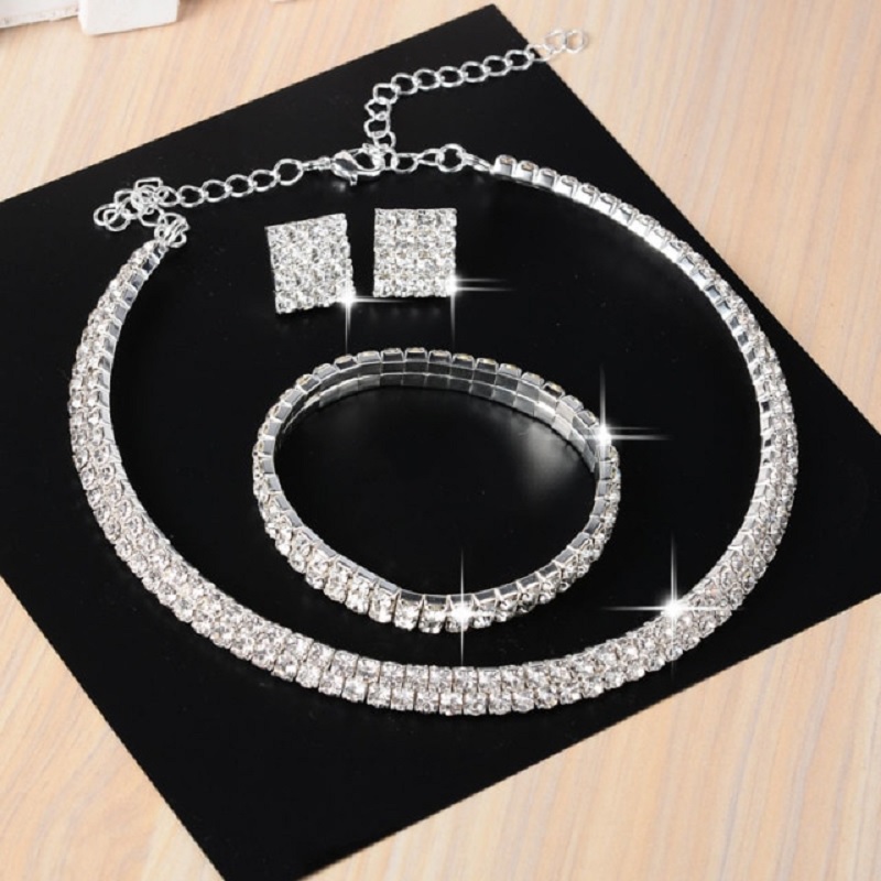 Necklace Bracelet Australia Crystal Long Earring Set