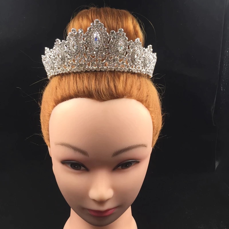 Rhinestone Crowns Vintage Style Big Eye Shape Bridal Hair Tiaras