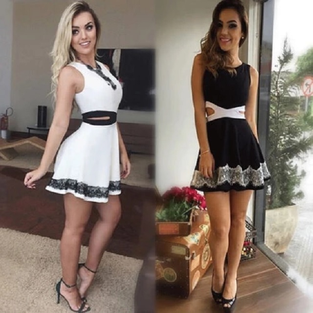 Sexy Casual Sleeveless Party Evening Lace Mini Dress