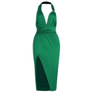 Sexy V Neck Bodycon Backless Midi Elegant Dresses - Image 3