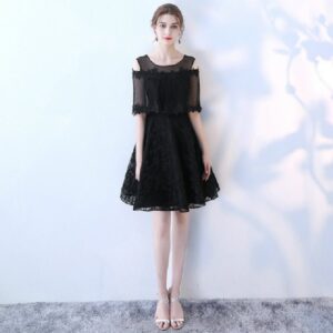 Short Simple Embroidery Prom Party Dress