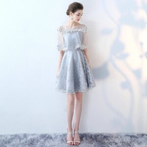 Short Simple Embroidery Prom Party Dress - Image 2