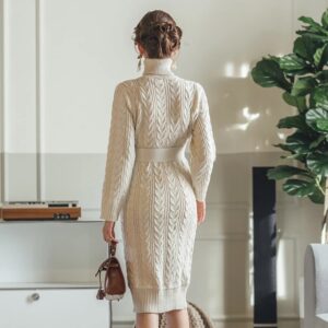 Vintage Casual Knitted Sweater Dresses - Image 6