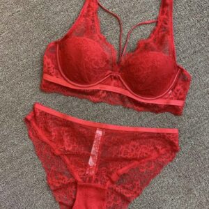 Breathable Chest Gathered Embroidery Bra And Panty Set - Image 8