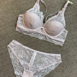 Breathable Chest Gathered Embroidery Bra And Panty Set - Image 4