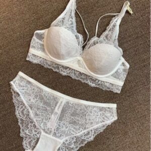 Breathable Chest Gathered Embroidery Bra And Panty Set - Image 5