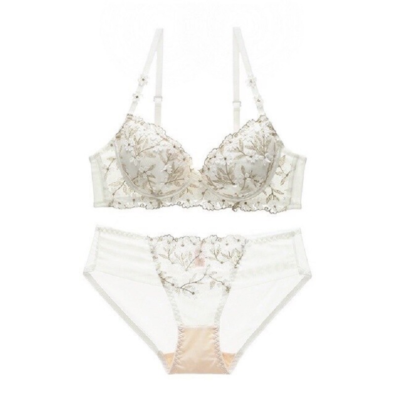 Dot Flower White Lace To Love Cute Sweet Bras And Panty Set – Sofyee
